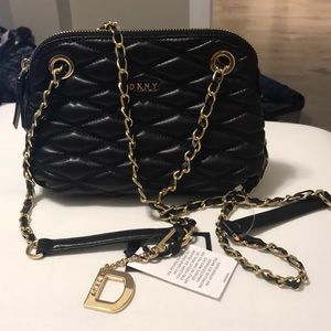 DKNY Lara Small Round Crossbody (Black)